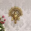 Golden Metal Sun Decorative Ganesha Wall Hanging - Lord Ganesha Statue Wall Art- Decorative Showpiece for Wall Decor - Diwali Decoration Items for Home Decor- Gift for Diwali Housewarming